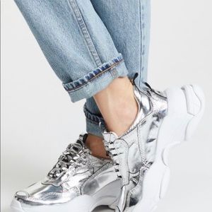 Jeffrey Campbell silver hotspot sneakers size 7.5